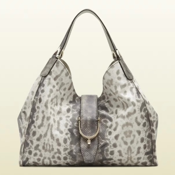 EUC. [Gucci] Authentic Python Stirrup Purse | Hobo Bag | Exotic Snakeskin Tote - Picture 1 of 16